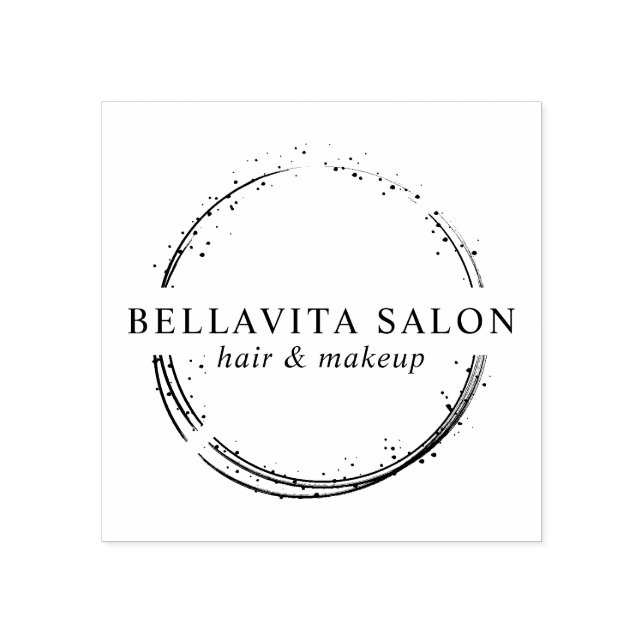 Abstract Circle Salon Logo Rubber Stamp (Imprint)