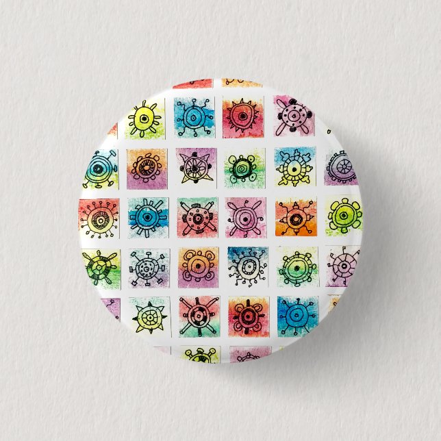 Abstract Circle Shapes Designs Illustration Button (Front)