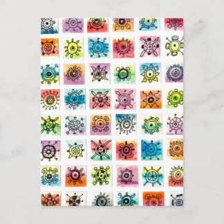 Abstract Circle Shapes Designs Illustration Postcard