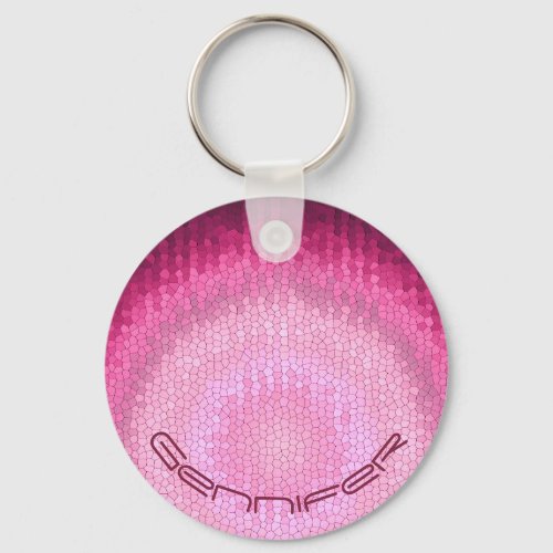Abstract circle vitrage pink texture keychain