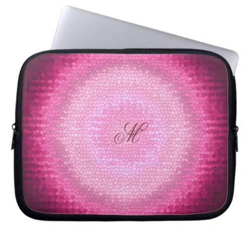 Abstract circle vitrage pink texture laptop sleeve