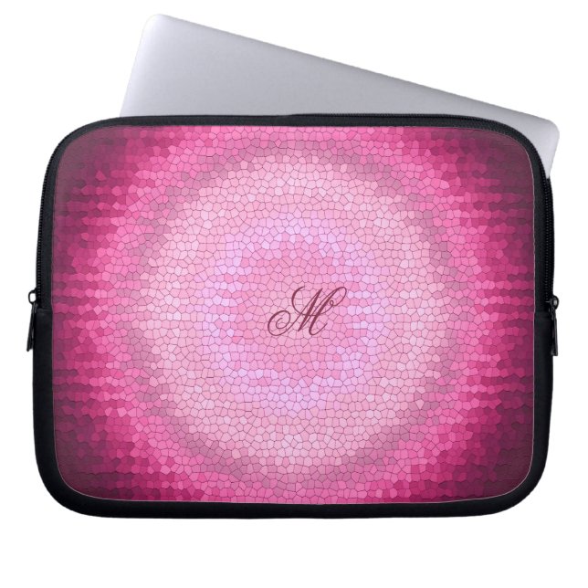 Abstract circle vitrage pink texture. laptop sleeve (Front)