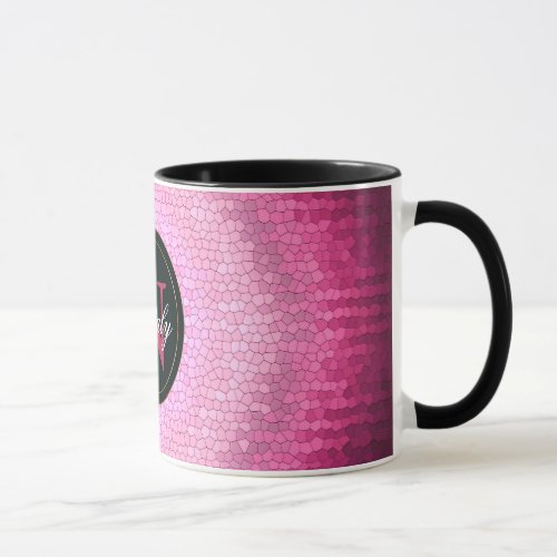 Abstract circle vitrage pink texture mug