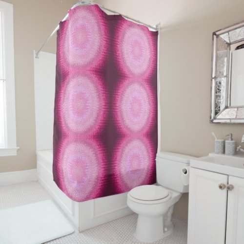 Abstract circle vitrage pink texture shower curtain