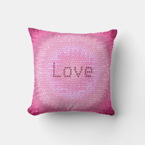 Abstract circle vitrage pink texture throw pillow