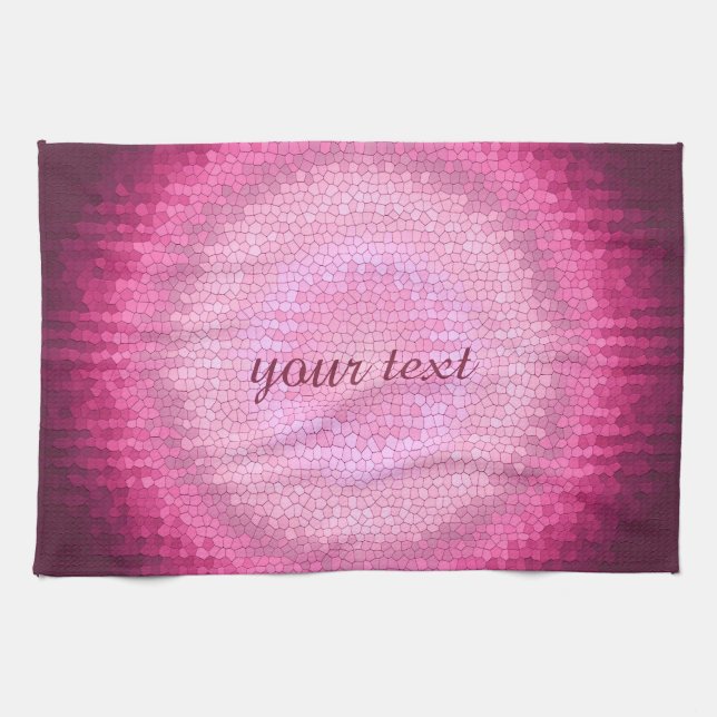 Abstract circle vitrage pink texture. towel (Horizontal)