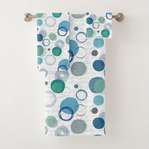 abstract circles and blobs in simply design bath towel set