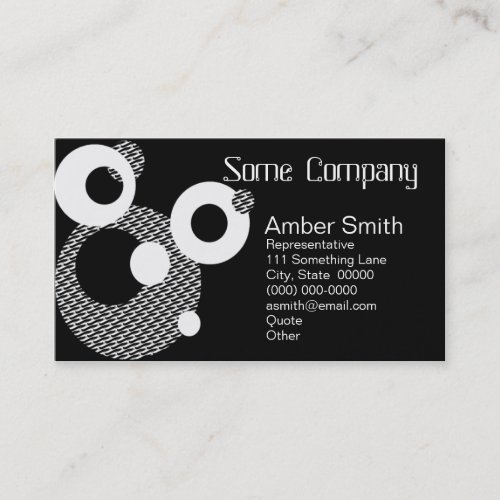Abstract Circles Black And White Business Card Templates