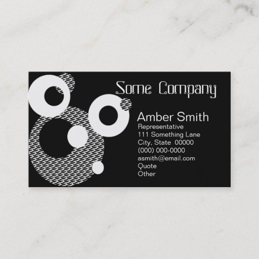 Customizable Abstract Circles Black And White Business Card Templates