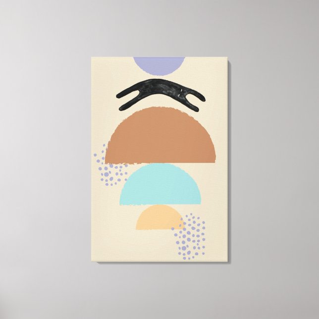 Abstract circles black Cat 1 Canvas Print (Front)