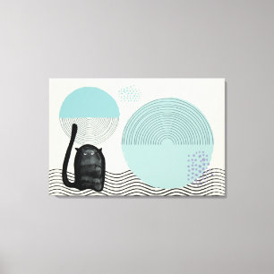 Abstract circles Cat 8 Canvas Print
