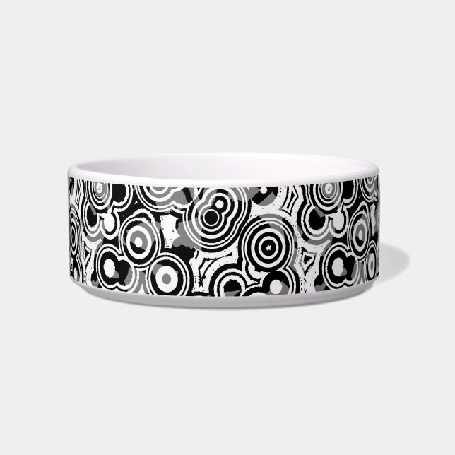 abstract circles cat food bowl  (Front)