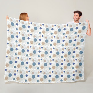 Abstract Circles Coastal in Beach Colors Fleece Blanket