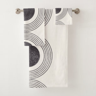 Abstract circles composition bath towel set