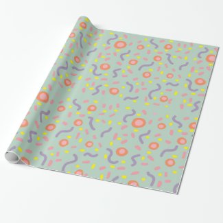 Abstract Circles Mint Mind Circles Dots  Wrapping Paper