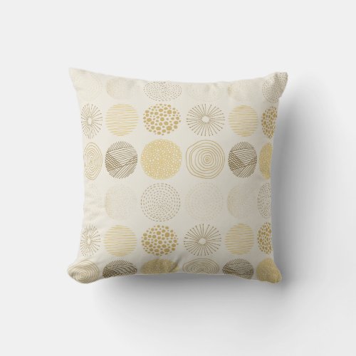 Abstract Circles on Tan Brown Throw Pillow