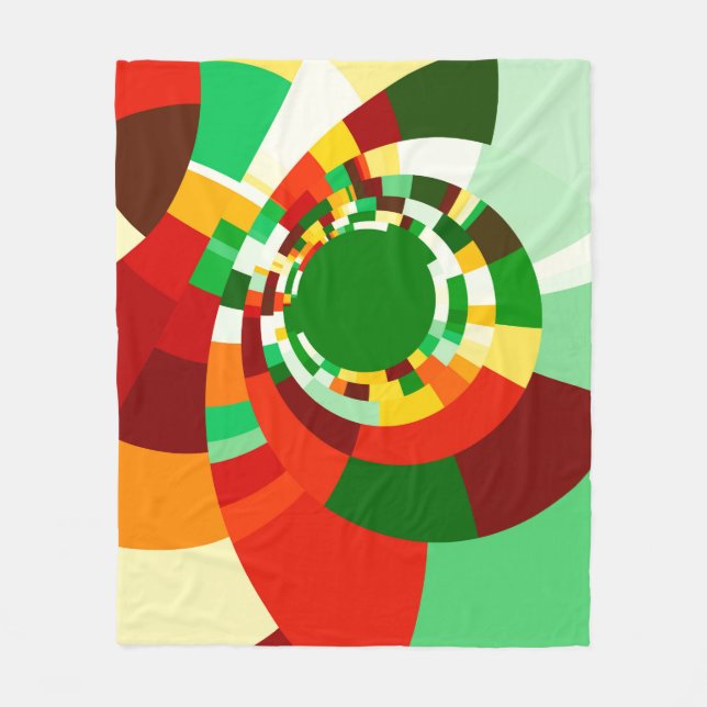 Abstract circles pattern fleece blanket (Front)
