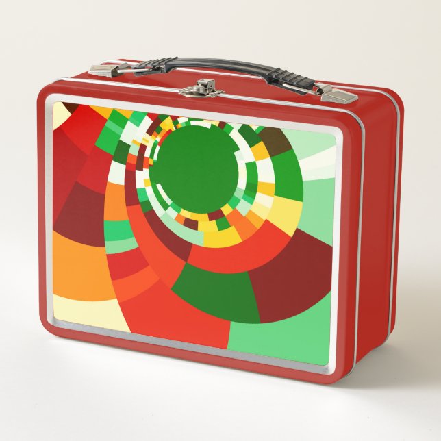 Abstract circles pattern metal lunch box (Front)