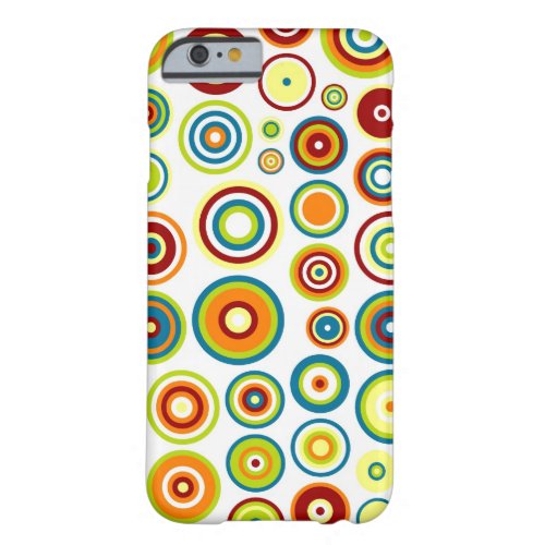 Abstract Circles Pattern  Orange Blue Lime Brown Barely There iPhone 6 Case