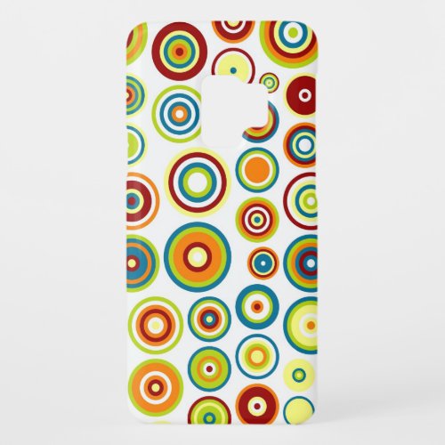 Abstract Circles Pattern  Orange Blue Lime Brown Case_Mate Samsung Galaxy S9 Case