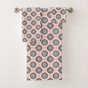Abstract Circles Pattern towel set