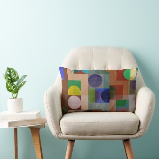 Abstract Circles Patterned Throw Pillow