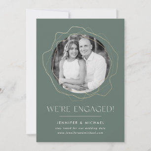 Abstract Circles Photo Engagement Announcement