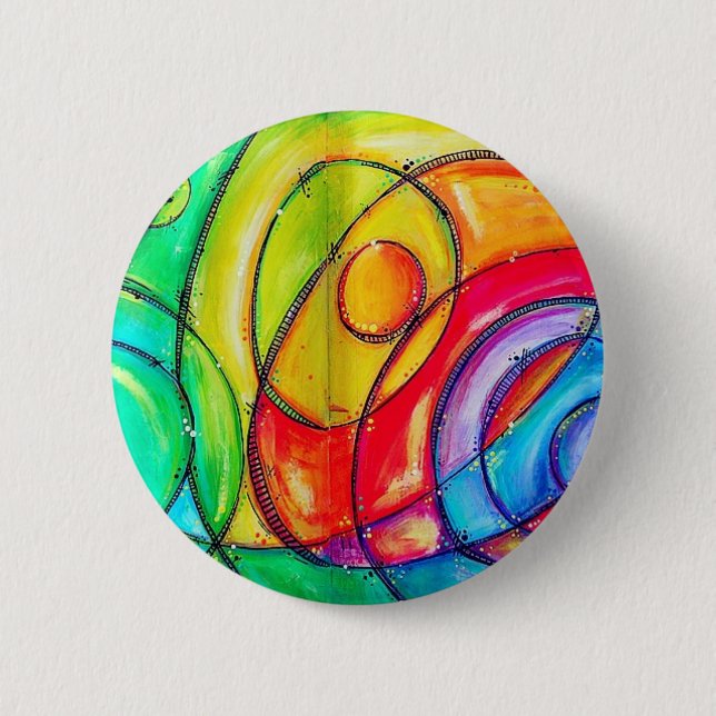 Abstract Circles Pinback Button (Front)