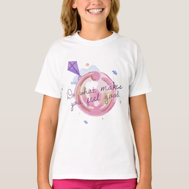 Abstract Circles Quote Watercolor Pink T-Shirt (Front)