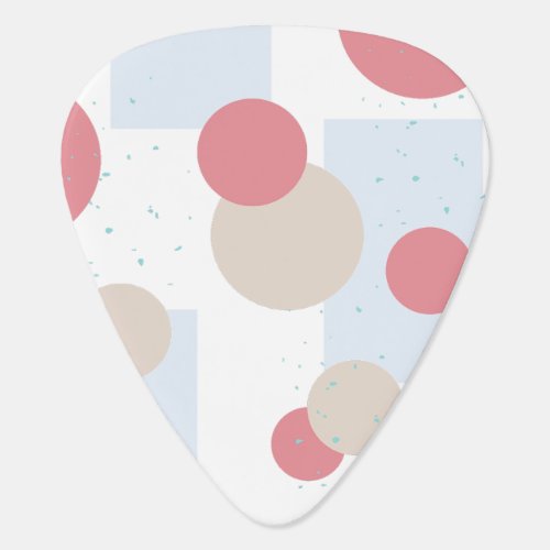 Abstract Circles Squares Rectangles Blue Flecks Guitar Pick