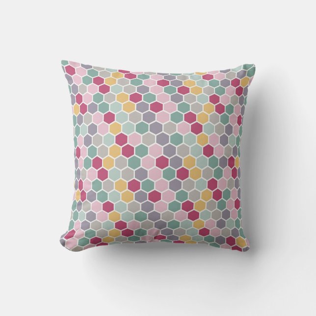 Abstract Circles Throw Pillow (Front)