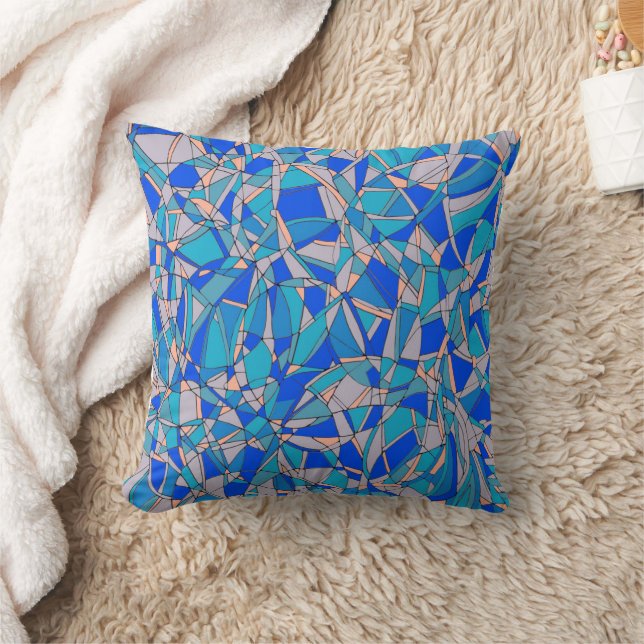 Abstract Circles Throw Pillow (Blanket)