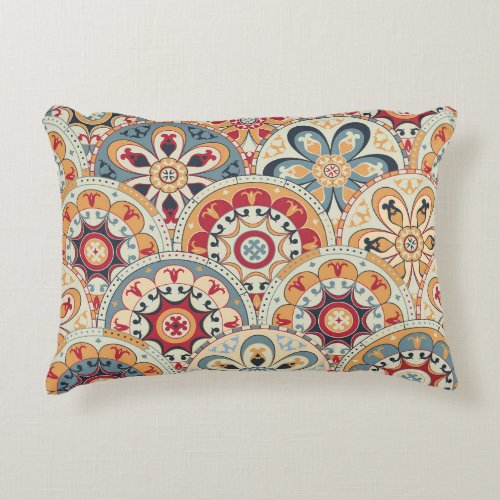 Abstract Circles Trendy Colored Wallpaper Accent Pillow