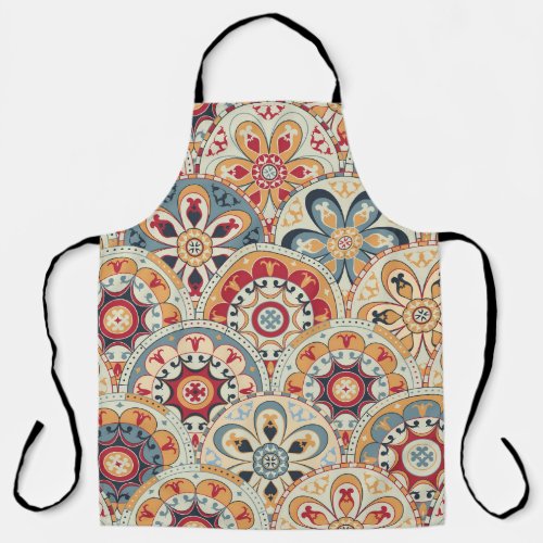 Abstract Circles Trendy Colored Wallpaper Apron