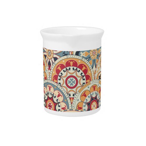Abstract Circles Trendy Colored Wallpaper Beverage Pitcher