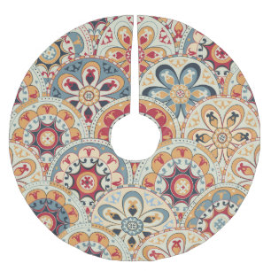 Abstract Circles: Trendy Colored Wallpaper Brushed Polyester Tree Skirt