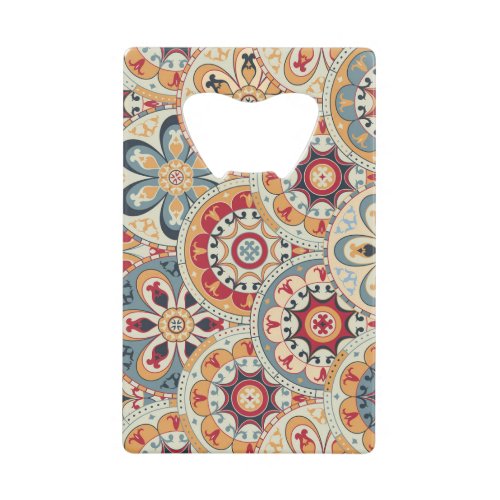 Abstract Circles Trendy Colored Wallpaper Credit Card Bottle Opener