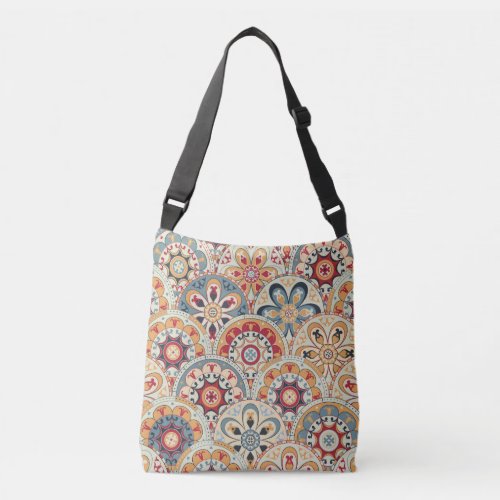 Abstract Circles Trendy Colored Wallpaper Crossbody Bag