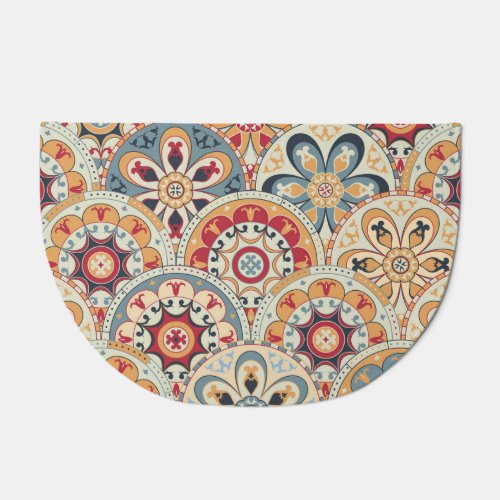 Abstract Circles Trendy Colored Wallpaper Doormat