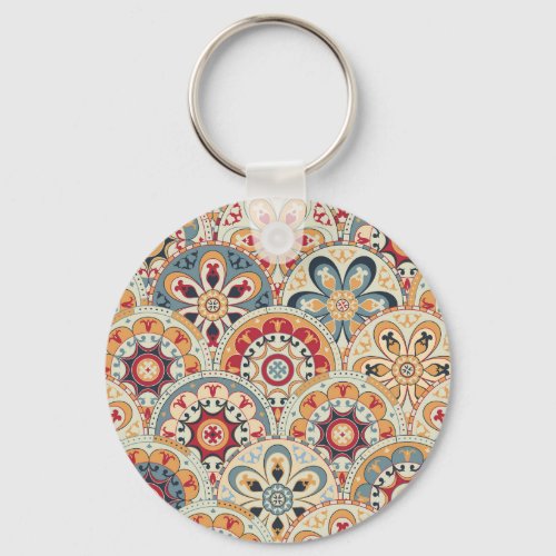 Abstract Circles Trendy Colored Wallpaper Keychain