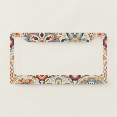 Abstract Circles Trendy Colored Wallpaper License Plate Frame