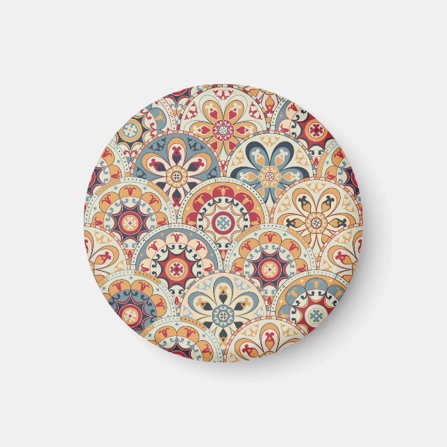 Abstract Circles: Trendy Colored Wallpaper Magnet (Front)