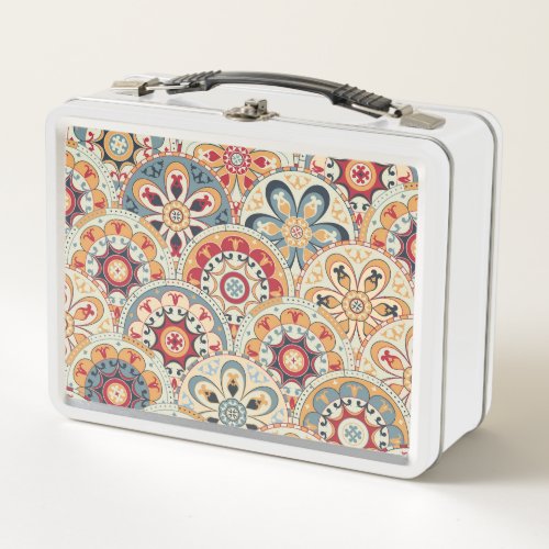 Abstract Circles Trendy Colored Wallpaper Metal Lunch Box