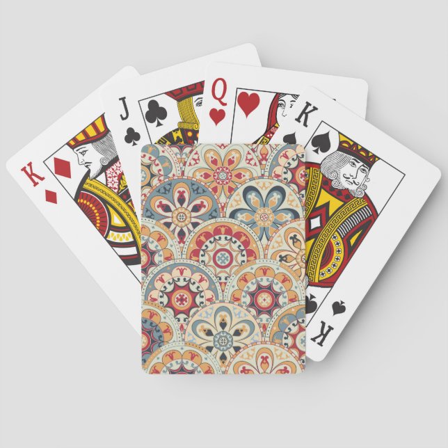 Abstract Circles: Trendy Colored Wallpaper Poker Cards (Back)