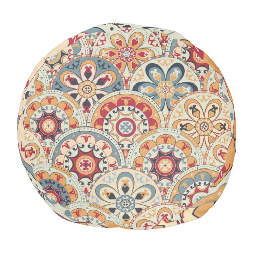 Abstract Circles Trendy Colored Wallpaper Pouf