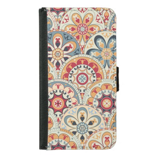 Abstract Circles Trendy Colored Wallpaper Samsung Galaxy S5 Wallet Case