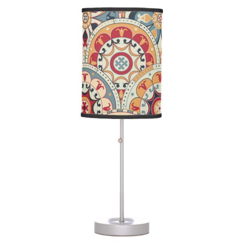 Abstract Circles Trendy Colored Wallpaper Table Lamp