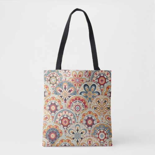 Abstract Circles Trendy Colored Wallpaper Tote Bag