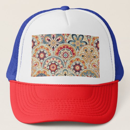 Abstract Circles Trendy Colored Wallpaper Trucker Hat