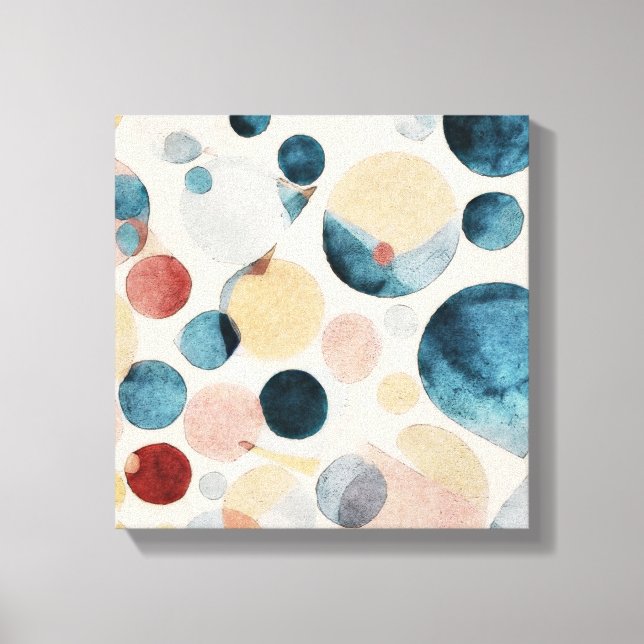 Abstract Circles Watercolor Wall Art Canvas (Front)